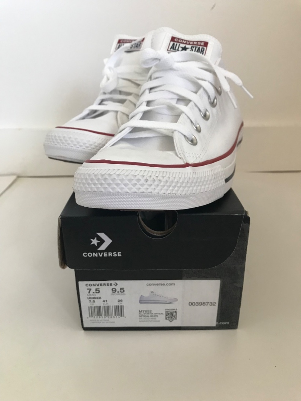 CONVERSE All Star Ox White Low Top Sneakers Women’s Size 9.5 Optical White NWT - Picture 3 of 16